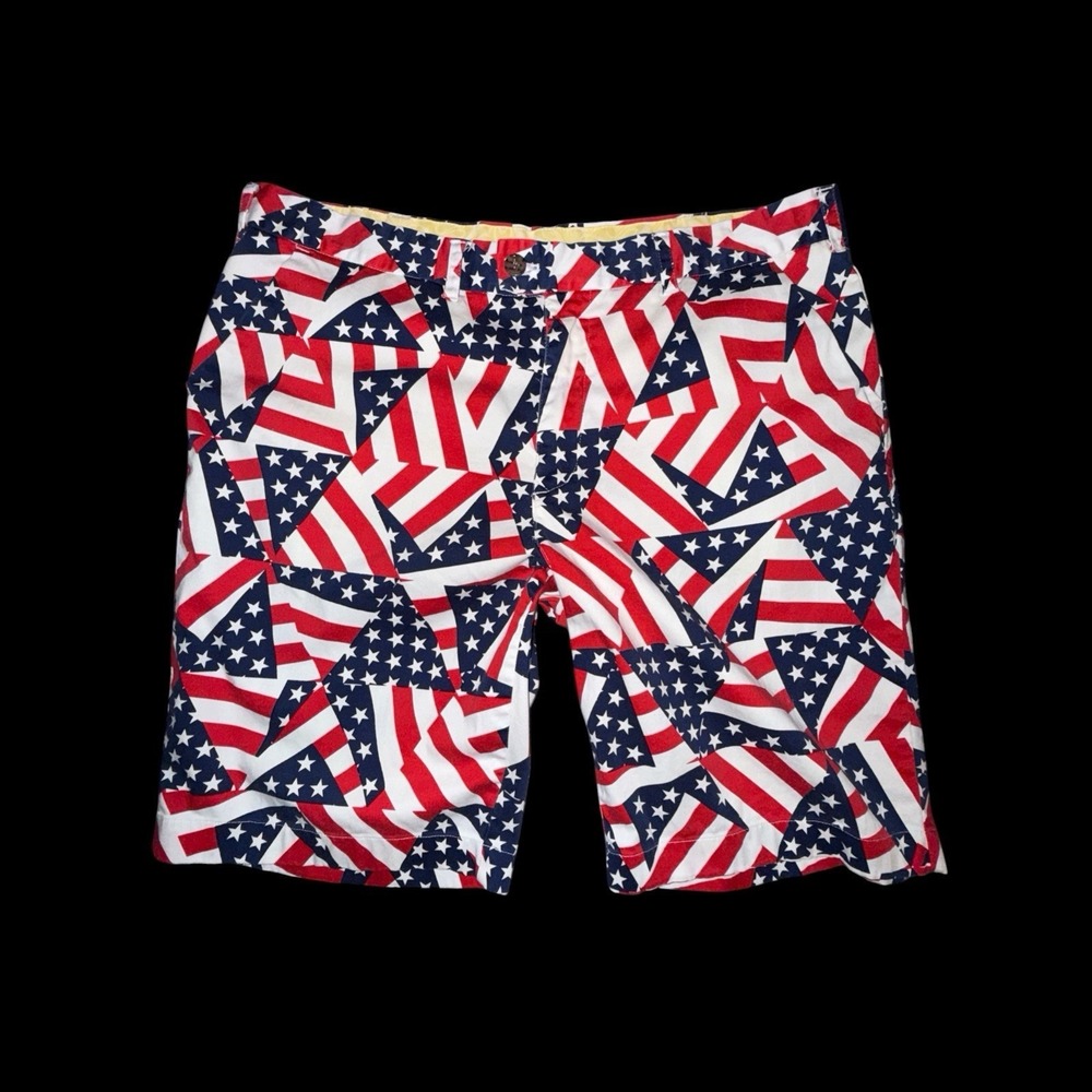 Loudmouth USA Flag Stars Stripes Red White Blue Golf Shorts Mens Size 40